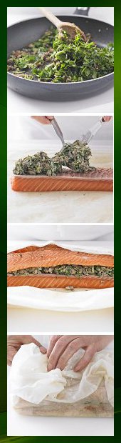 salmon banner green