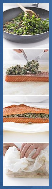 salmon banner blue